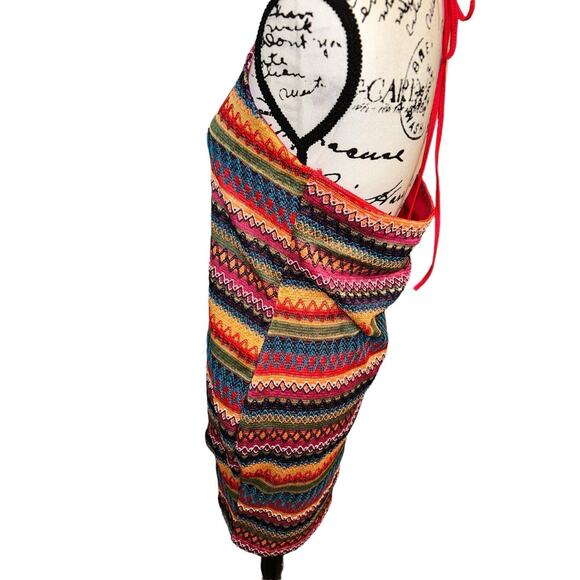 Shein Curve Vcay Halter Rainbow Woven Summer Dress Woman's Size 0XL‎ - Picture 7 of 10